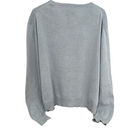 Polo Ralph Lauren Men's XL Gray/Bluish VNeck Sweater 100% Pima Cotton Brown Logo - Picture 3 of 7